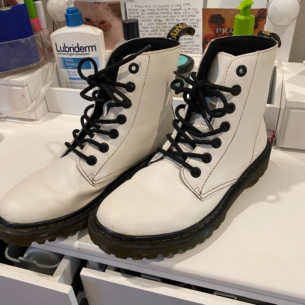 White doc martens size 8